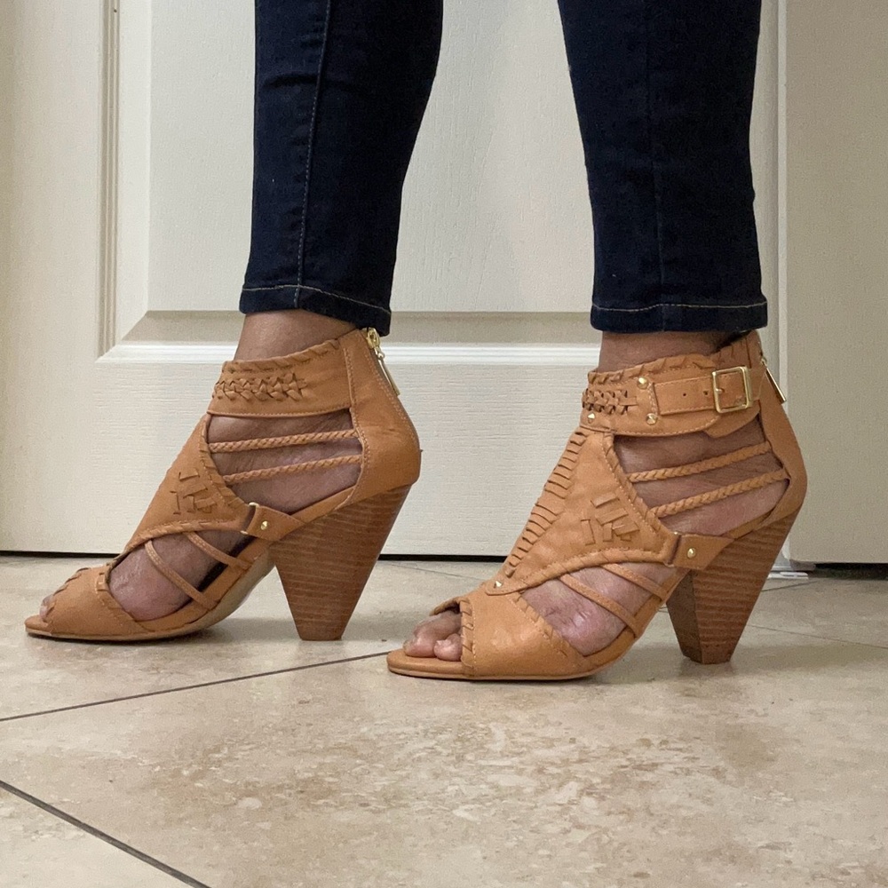 Bakers Tan Strappy Heels